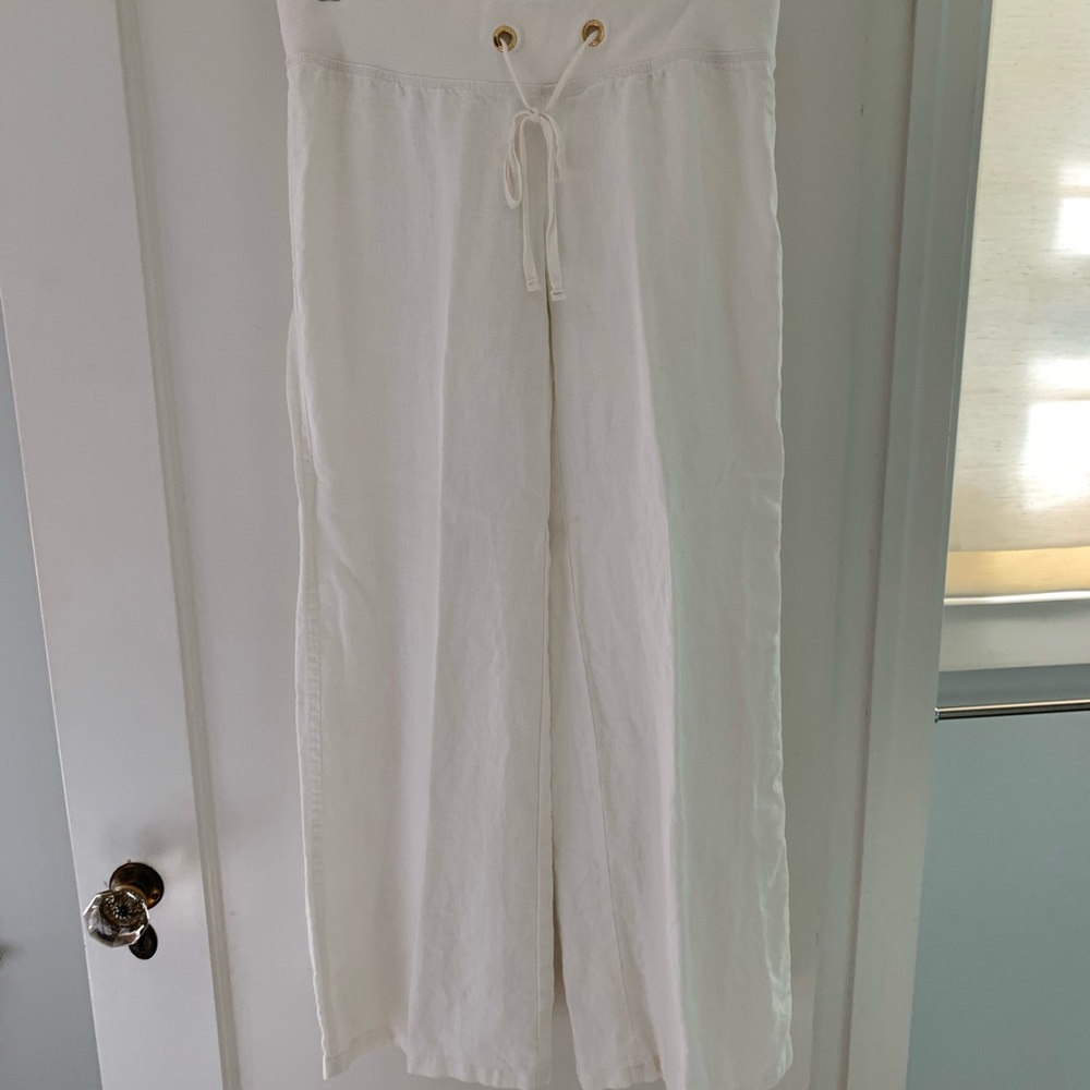 Lilly Pulitzer White Linen Beach Pants